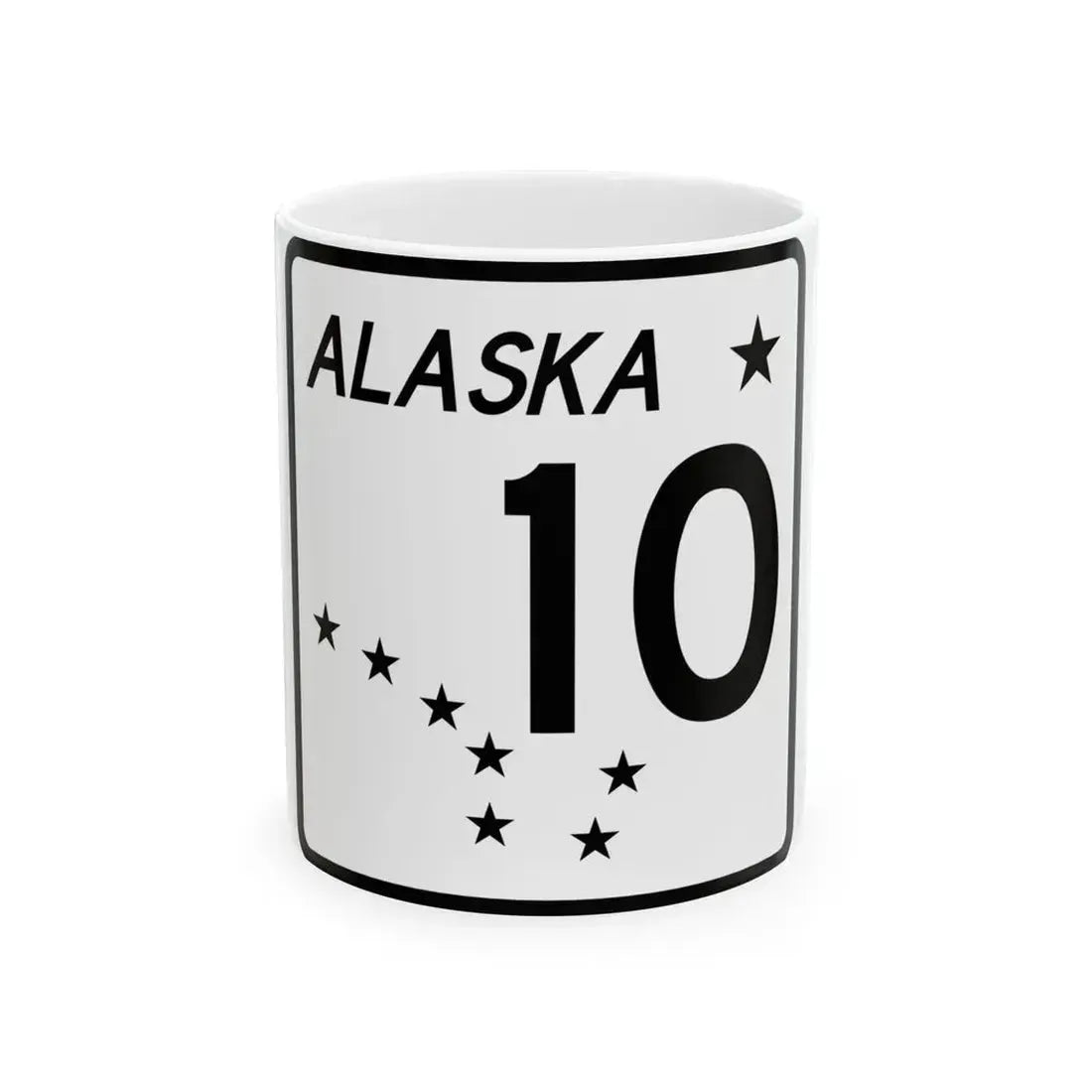 Alaska 10 shield (Alaska) (Road Sign) White Coffee Mug 11oz - Go Mug Yourself