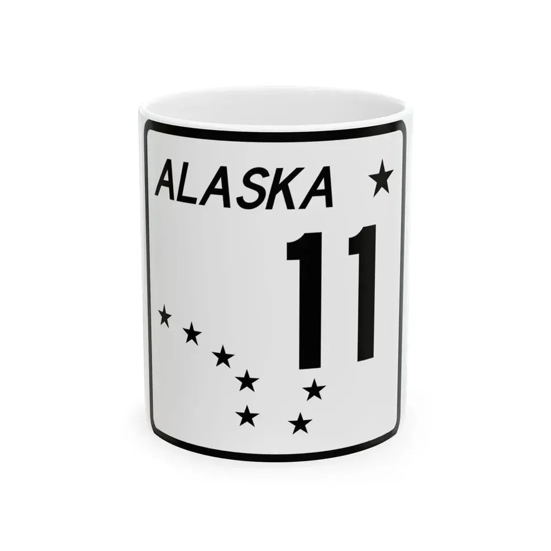 Alaska 11 shield (Alaska) (Road Sign) White Coffee Mug 11oz - Go Mug Yourself