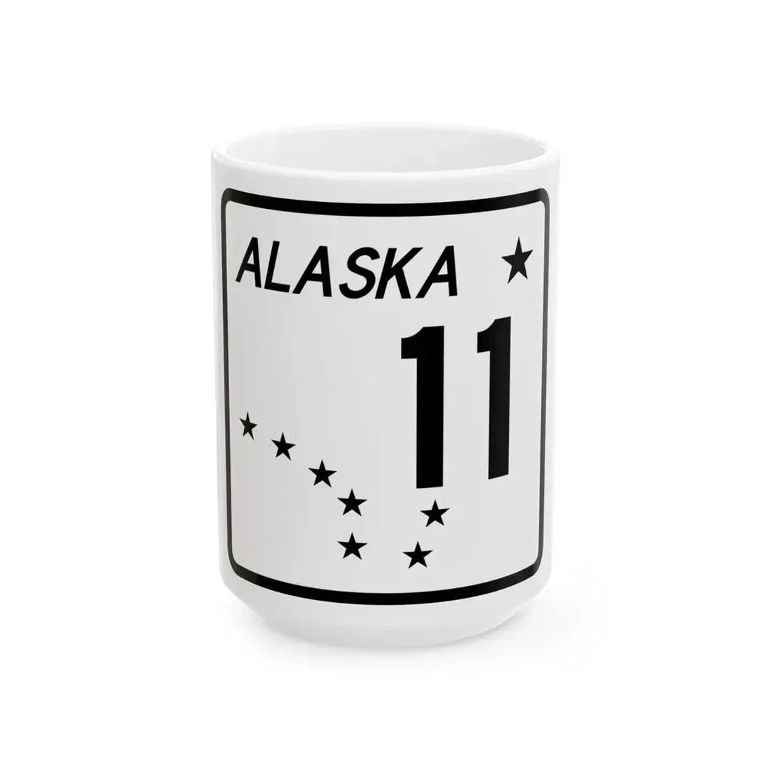 Alaska 11 shield (Alaska) (Road Sign) White Coffee Mug 15oz - Go Mug Yourself