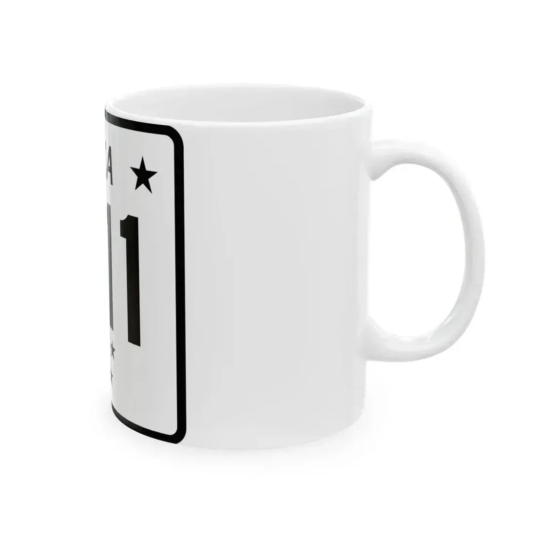 Alaska 11 shield (Alaska) (Road Sign) White Coffee Mug - Go Mug Yourself