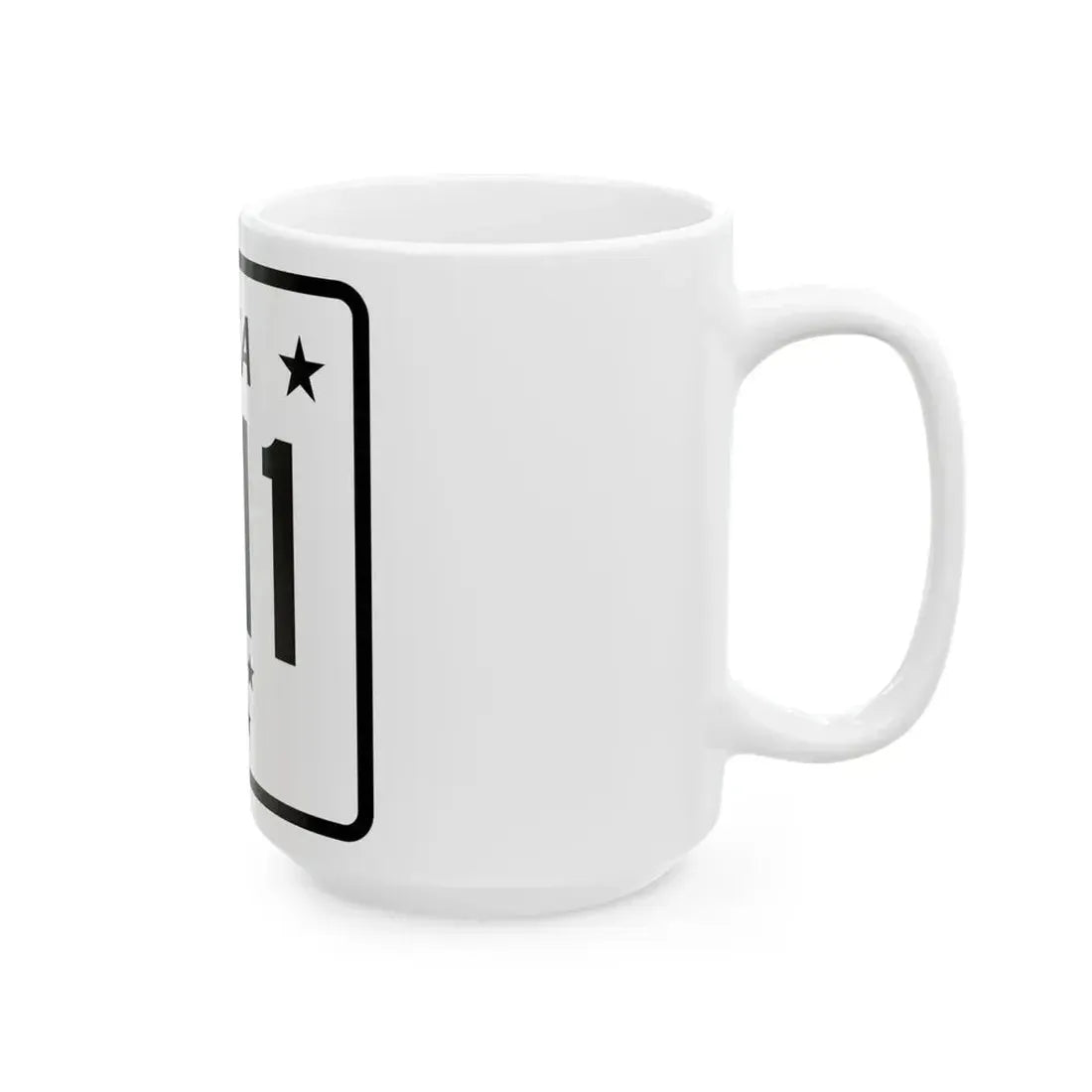 Alaska 11 shield (Alaska) (Road Sign) White Coffee Mug - Go Mug Yourself