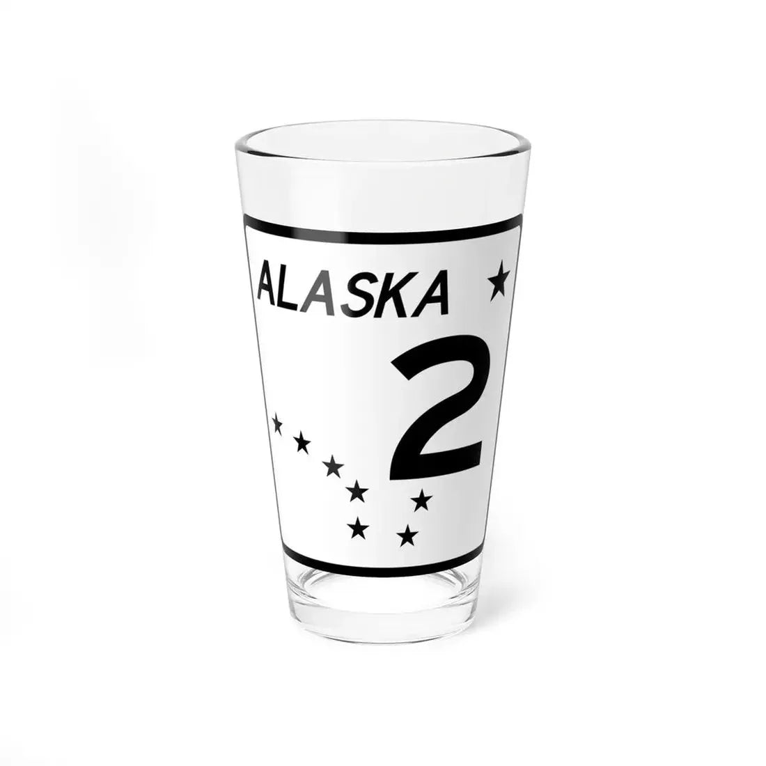Alaska 2 shield (Alaska) (Road Sign) Pint Glss 16oz 16oz - Go Mug Yourself
