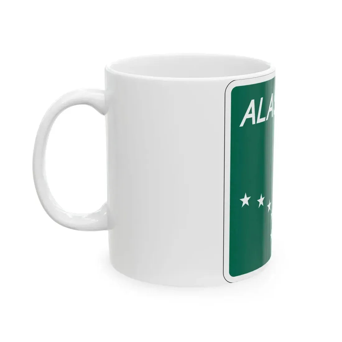 Alaska 3 Business shield (Alaska) (Road Sign) White Coffee Mug - Go Mug Yourself