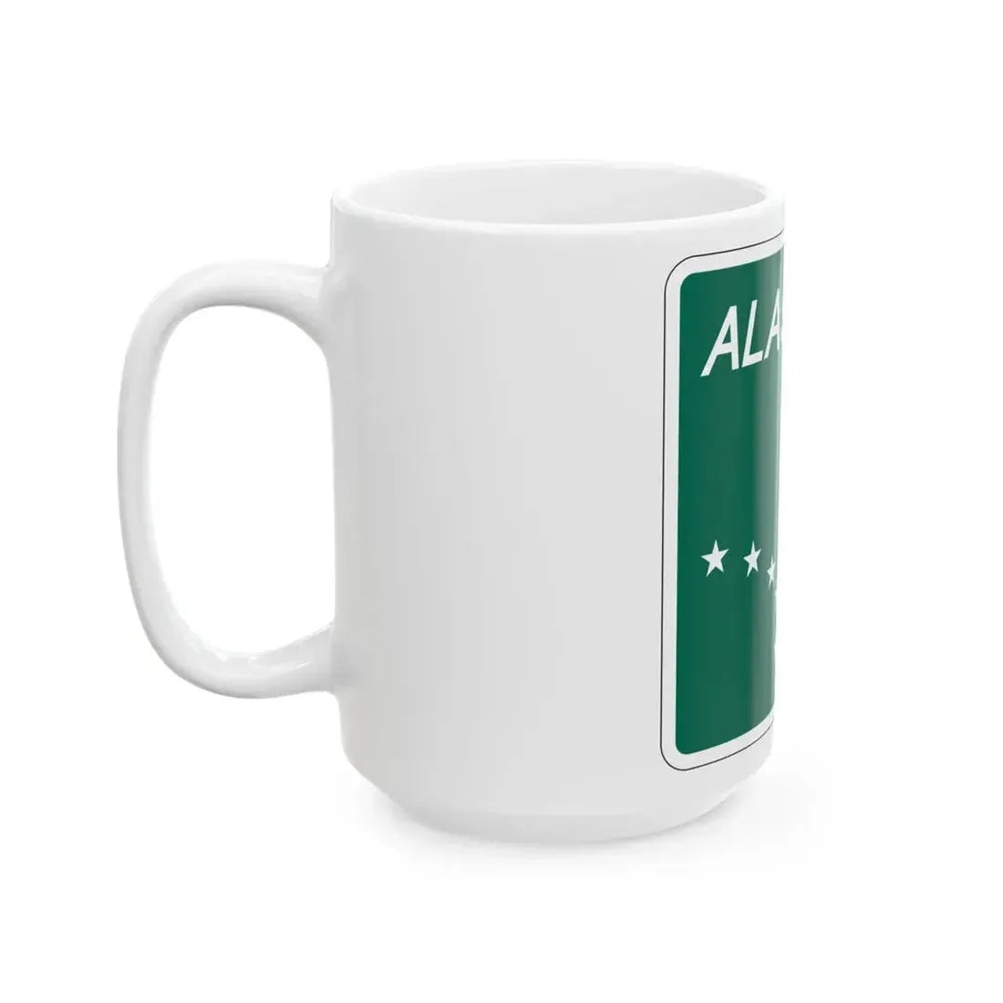 Alaska 3 Business shield (Alaska) (Road Sign) White Coffee Mug - Go Mug Yourself
