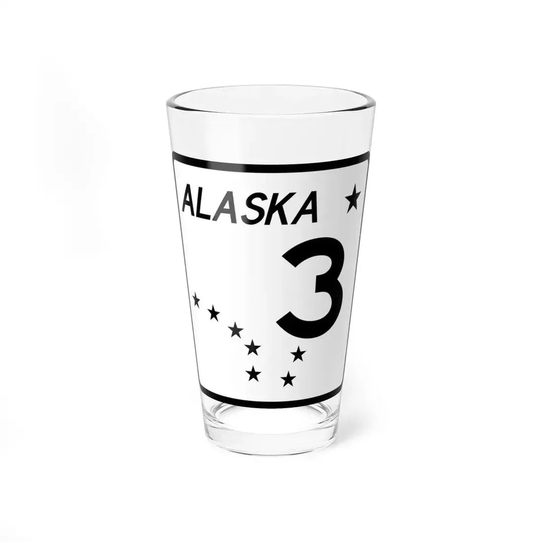 Alaska 3 shield (Alaska) (Road Sign) Pint Glss 16oz 16oz - Go Mug Yourself