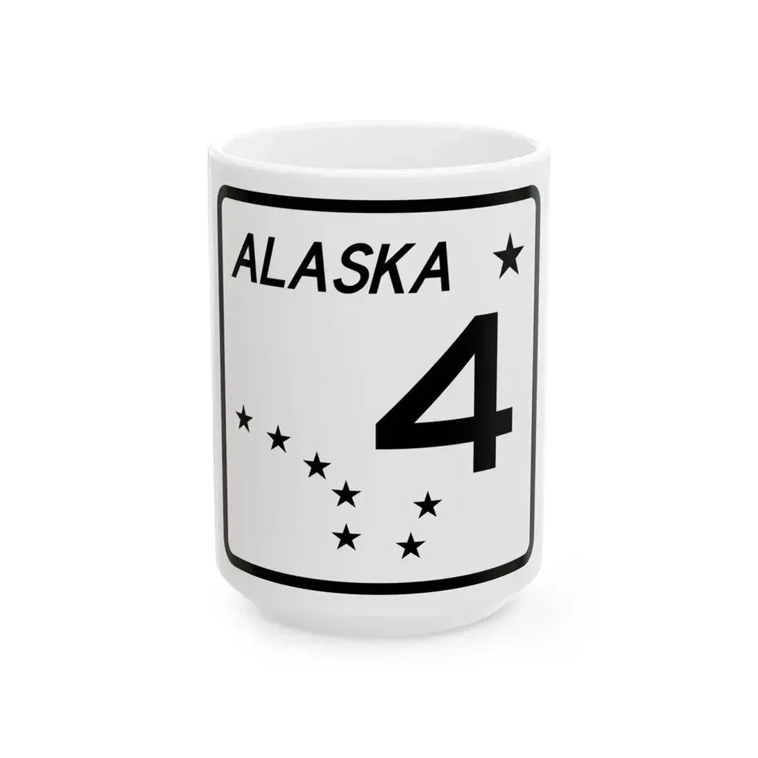 Alaska 4 shield (Alaska) (Road Sign) White Coffee Mug 15oz - Go Mug Yourself