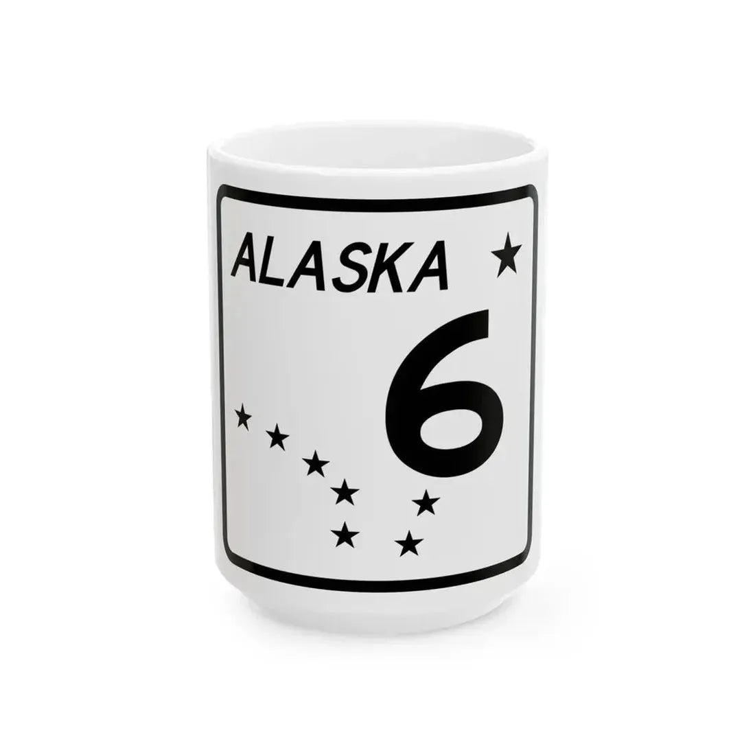 Alaska 6 shield (Alaska) (Road Sign) White Coffee Mug 15oz - Go Mug Yourself