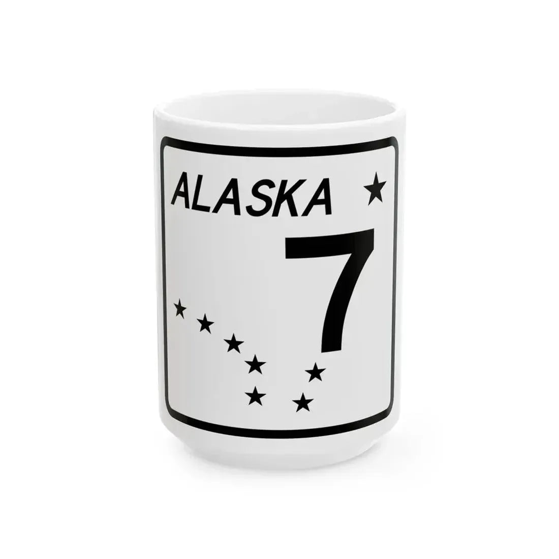 Alaska 7 shield (Alaska) (Road Sign) White Coffee Mug 15oz - Go Mug Yourself
