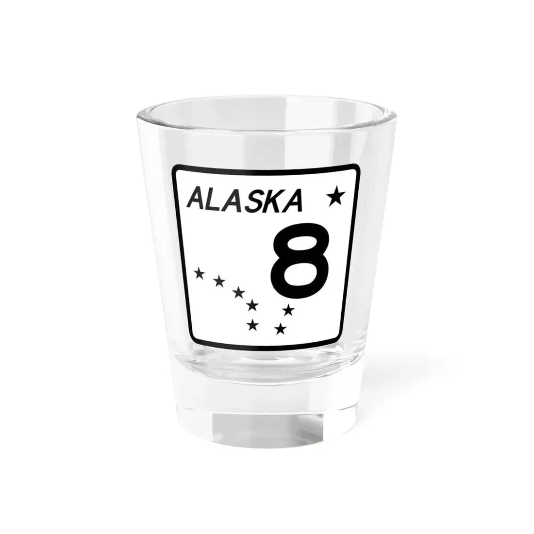 Alaska 8 shield (Alaska) (Road Sign) Shot Glass 1.5oz 1.5oz - Go Mug Yourself