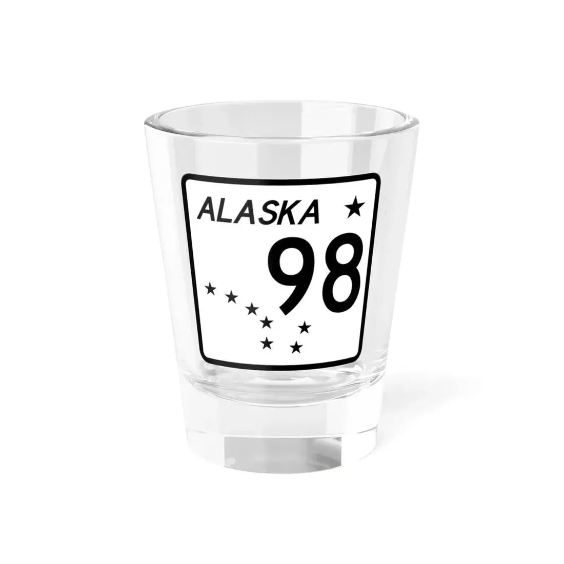 Alaska 98 shield (Alaska) (Road Sign) Shot Glass 1.5oz 1.5oz - Go Mug Yourself