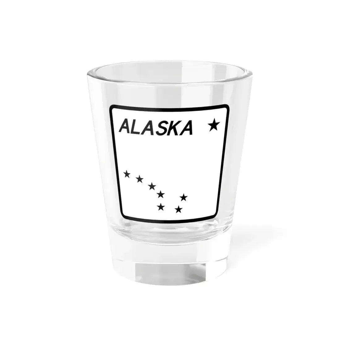 Alaska blank shield (Alaska) (Road Sign) Shot Glass 1.5oz 1.5oz - Go Mug Yourself