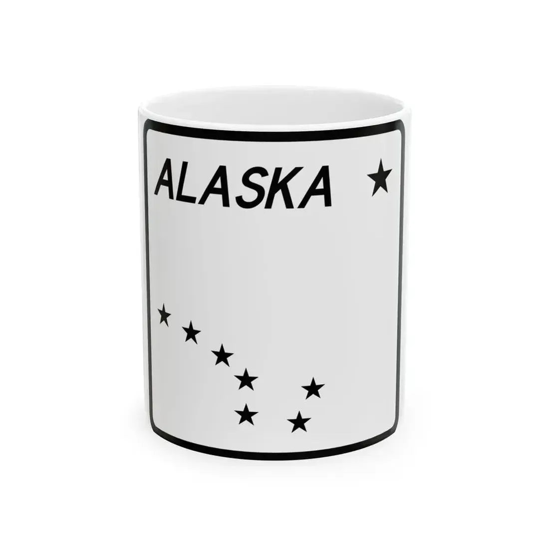 Alaska blank shield (Alaska) (Road Sign) White Coffee Mug 11oz - Go Mug Yourself