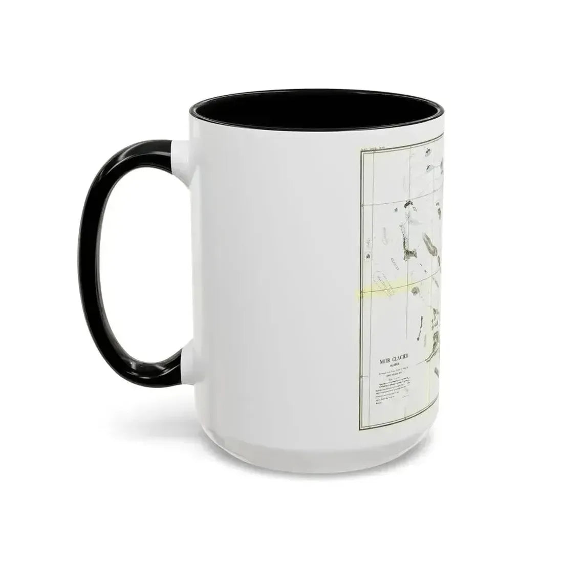 Alaska - Muir Glacier (1890) (Map) Accent Coffee Mug - Go Mug Yourself