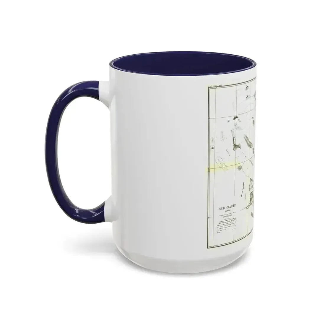 Alaska - Muir Glacier (1890) (Map) Accent Coffee Mug - Go Mug Yourself