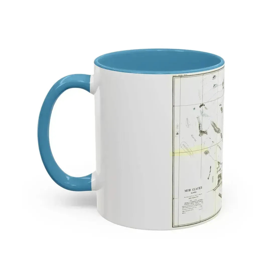 Alaska - Muir Glacier (1890) (Map) Accent Coffee Mug - Go Mug Yourself