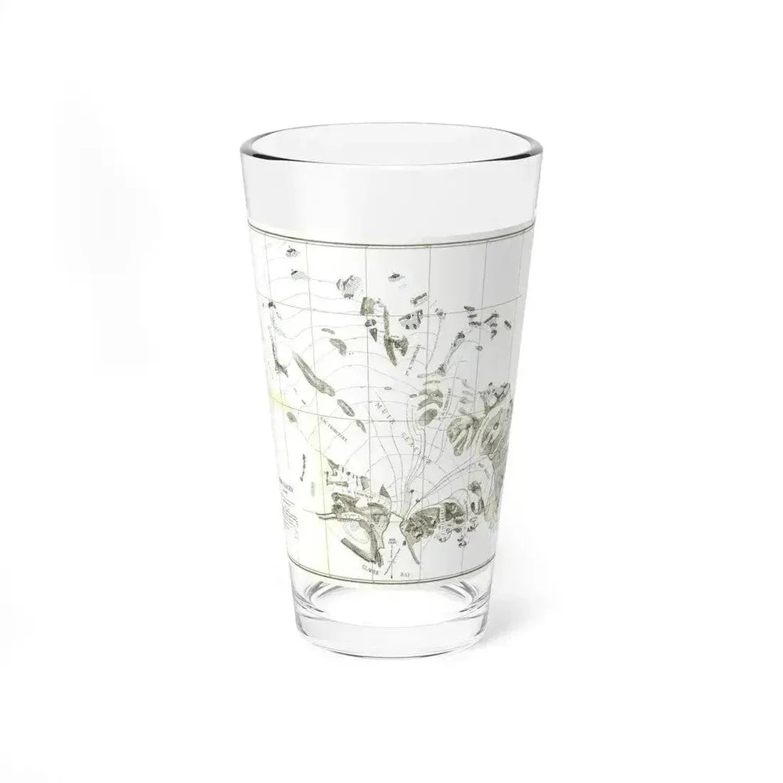 Alaska - Muir Glacier (1890) (Map) Pint Glass 16oz 16oz - Go Mug Yourself