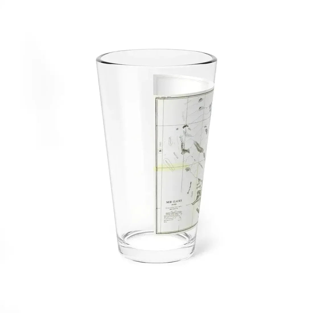 Alaska - Muir Glacier (1890) (Map) Pint Glass 16oz - Go Mug Yourself