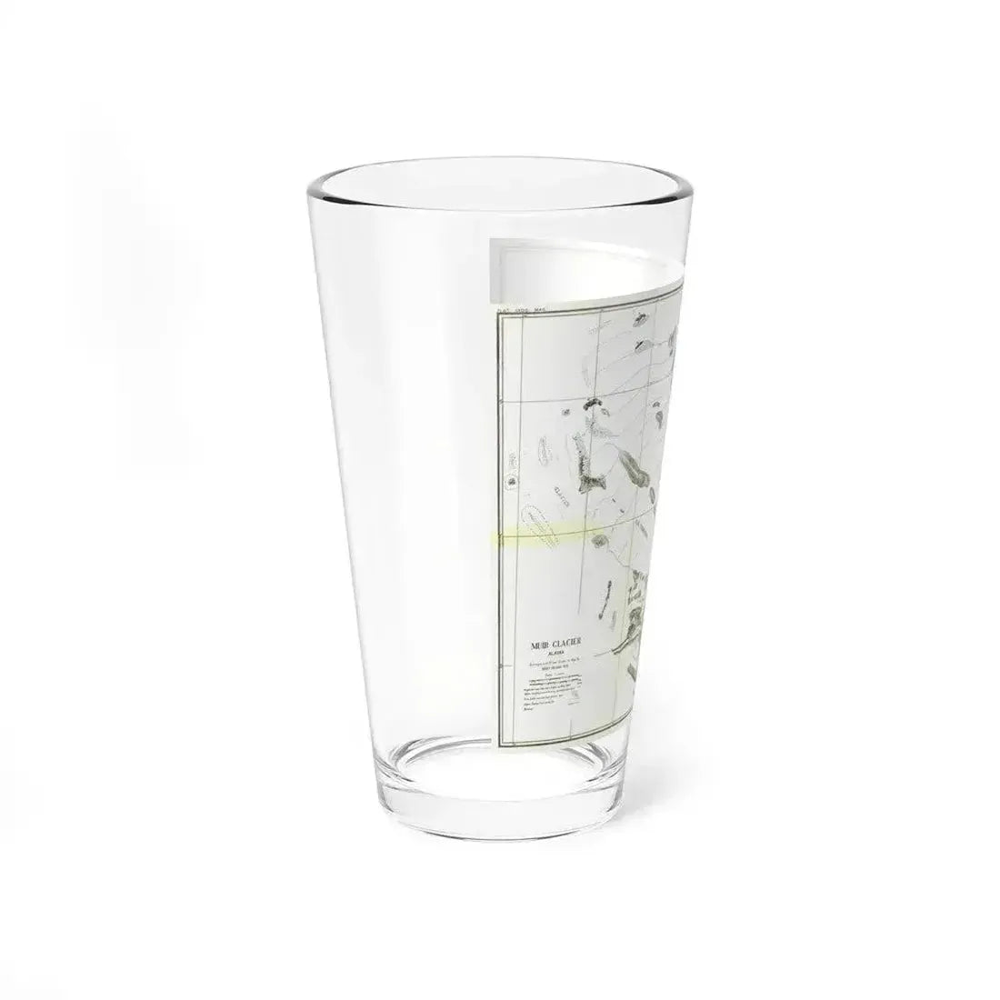 Alaska - Muir Glacier (1890) (Map) Pint Glass 16oz - Go Mug Yourself