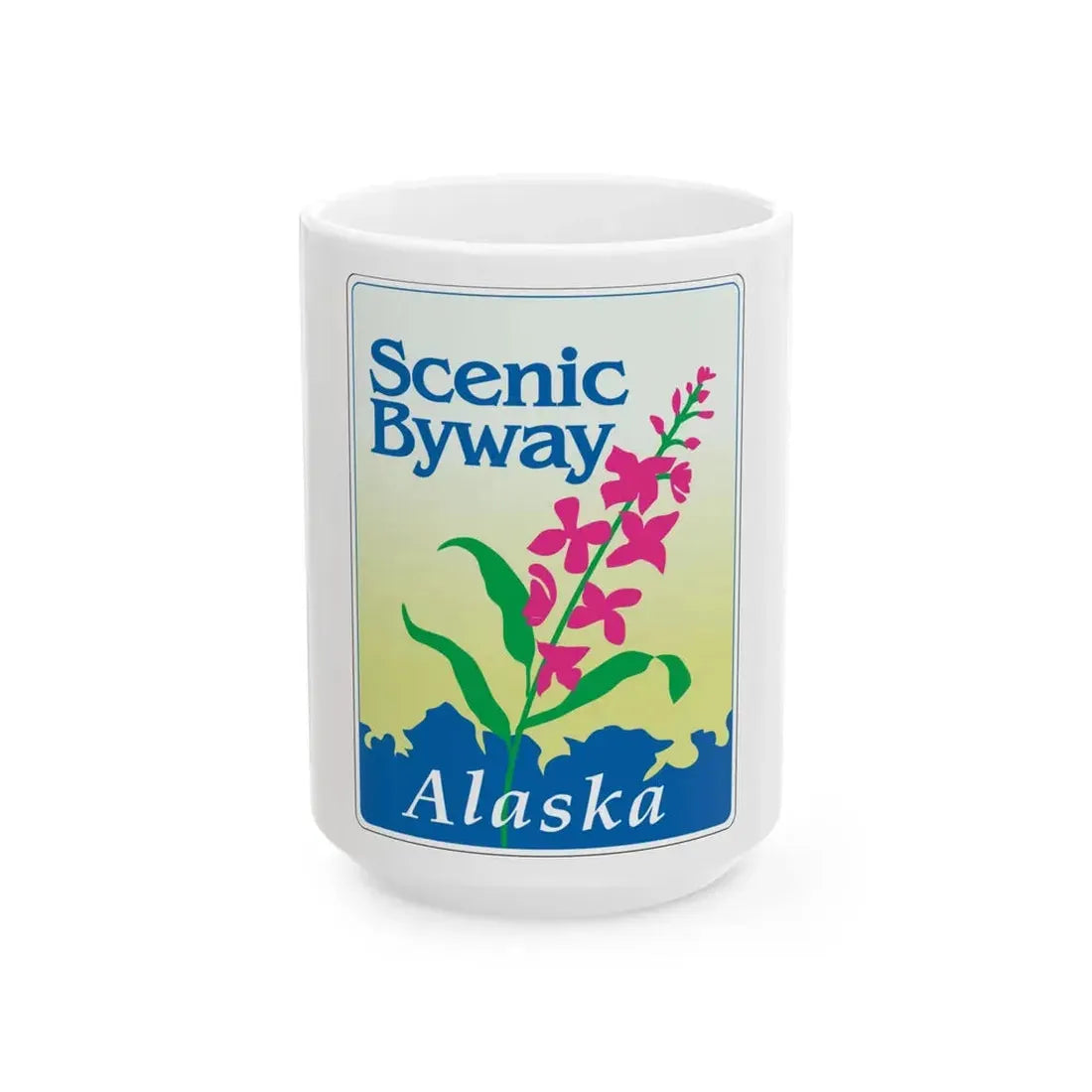 Alaska Scenic Byway (Alaska) (Road Sign) White Coffee Mug 15oz - Go Mug Yourself