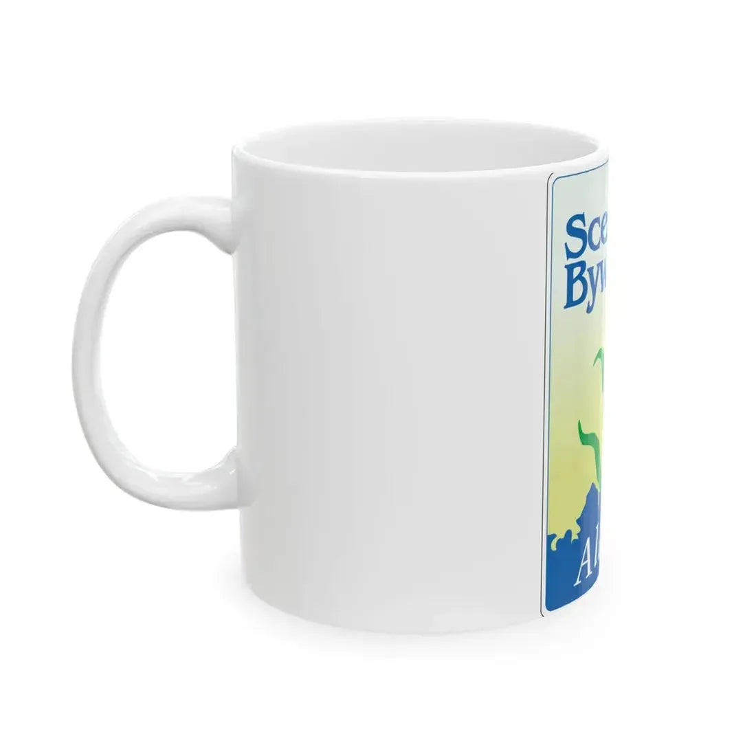 Alaska Scenic Byway (Alaska) (Road Sign) White Coffee Mug - Go Mug Yourself