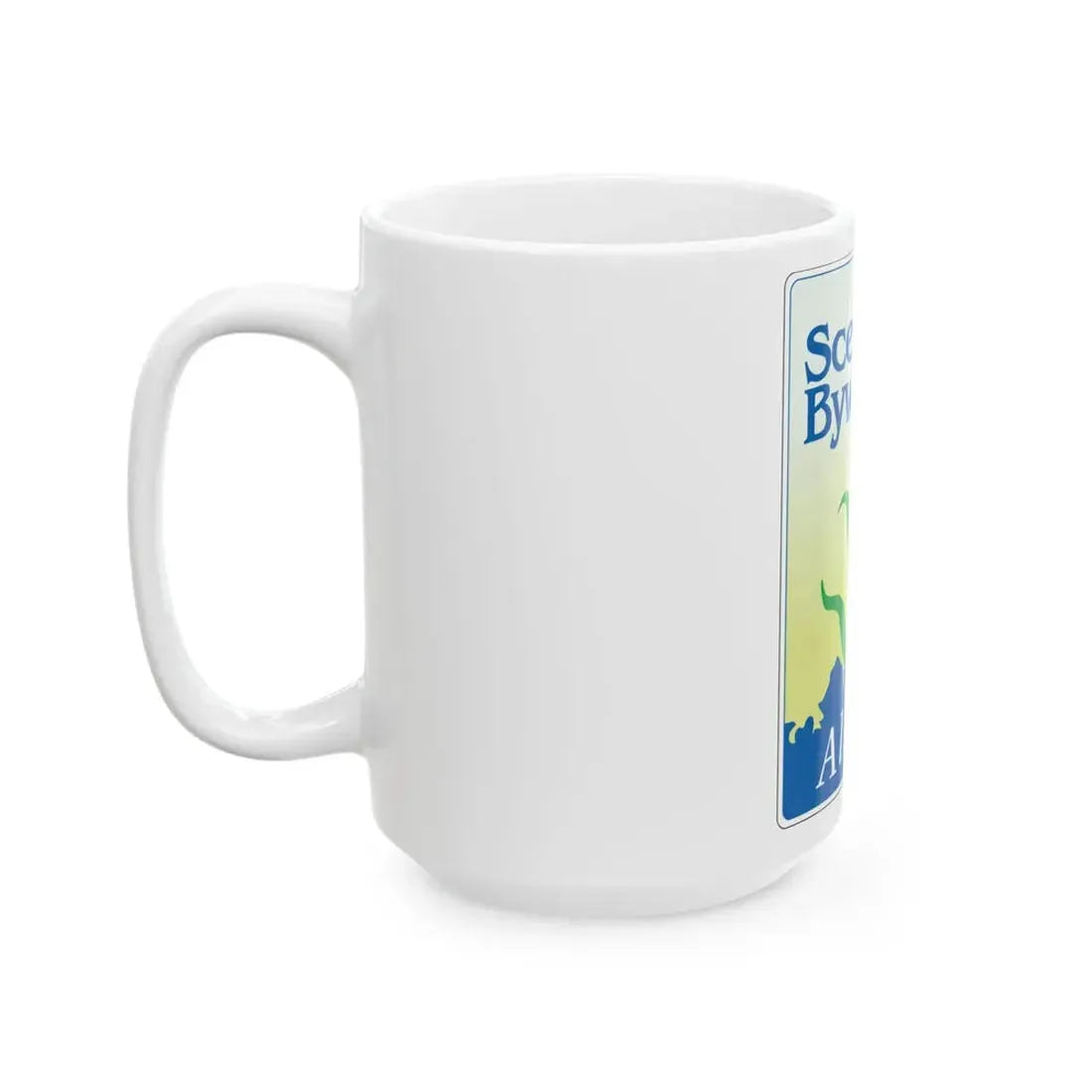 Alaska Scenic Byway (Alaska) (Road Sign) White Coffee Mug - Go Mug Yourself