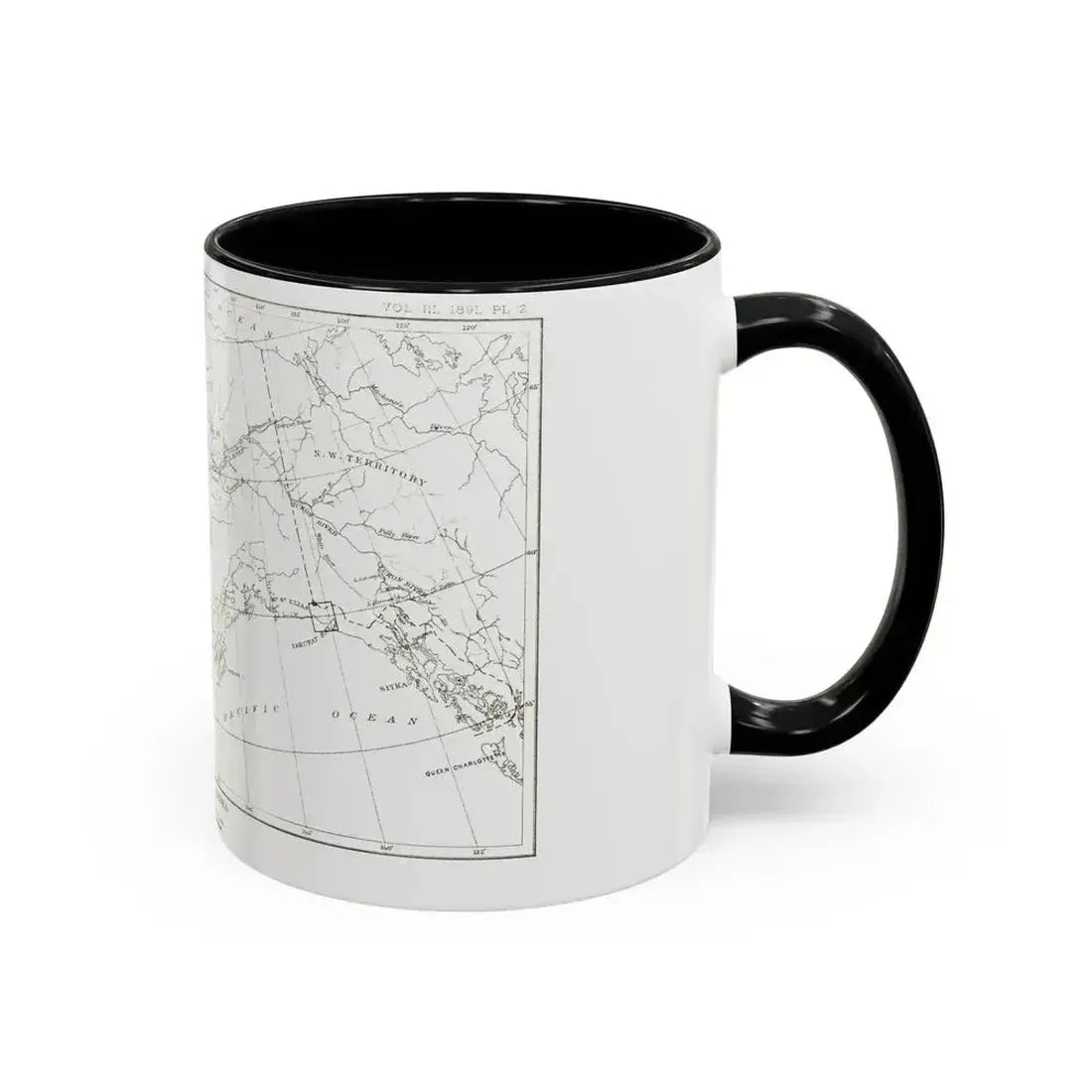 Alaska - Sketch Map (1891) (Map) Accent Coffee Mug - Go Mug Yourself