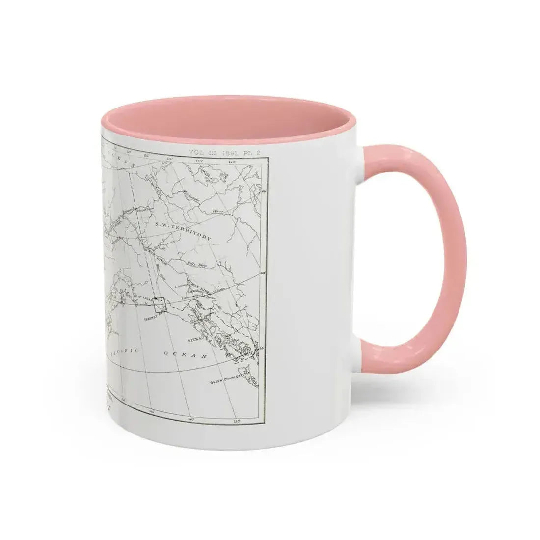 Alaska - Sketch Map (1891) (Map) Accent Coffee Mug - Go Mug Yourself