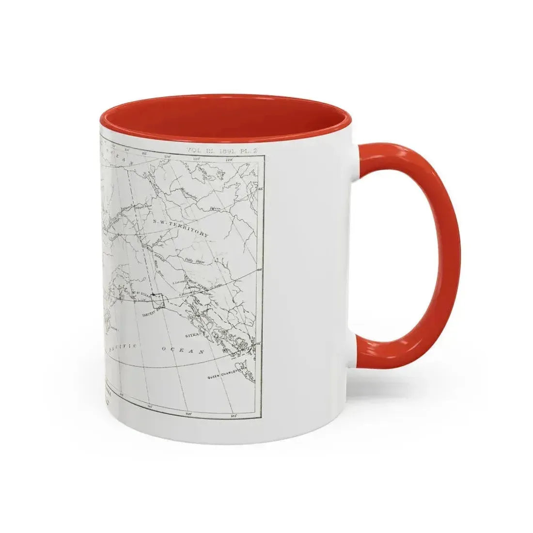 Alaska - Sketch Map (1891) (Map) Accent Coffee Mug - Go Mug Yourself
