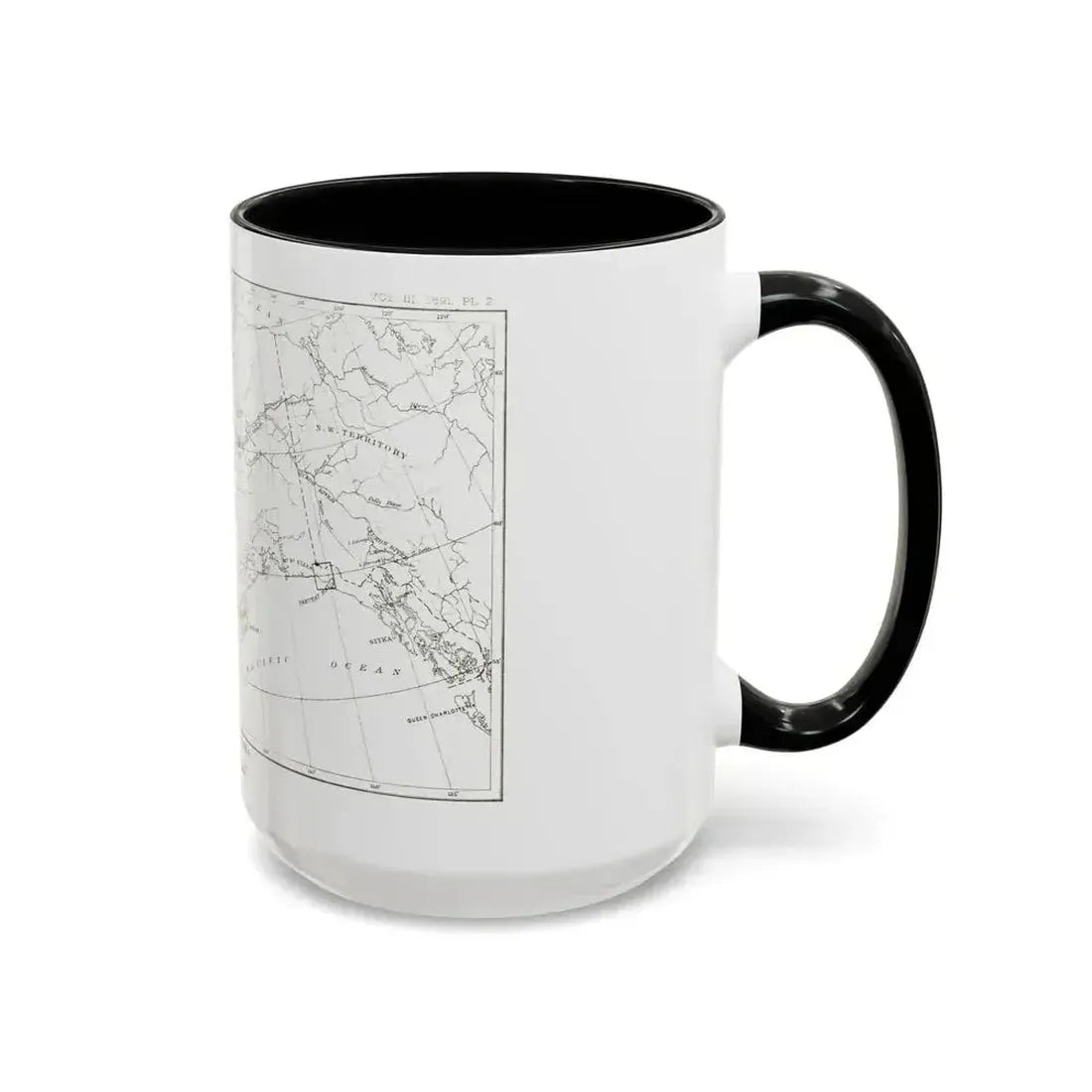 Alaska - Sketch Map (1891) (Map) Accent Coffee Mug - Go Mug Yourself