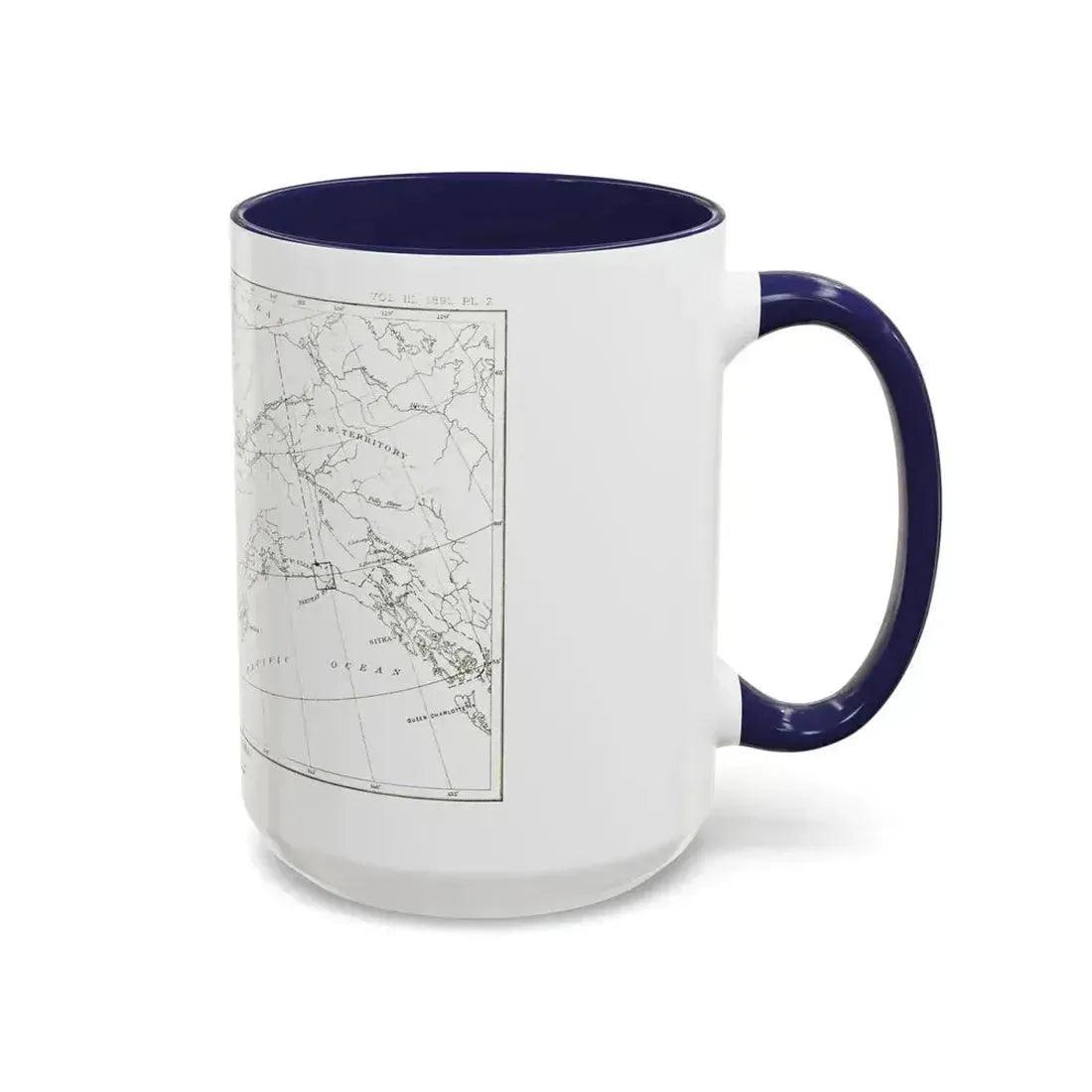 Alaska - Sketch Map (1891) (Map) Accent Coffee Mug - Go Mug Yourself