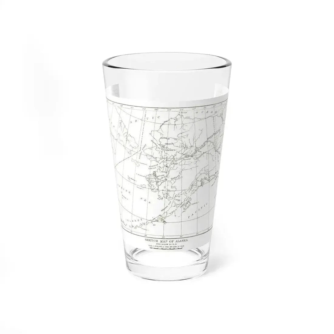 Alaska - Sketch Map (1891) (Map) Pint Glass 16oz 16oz - Go Mug Yourself