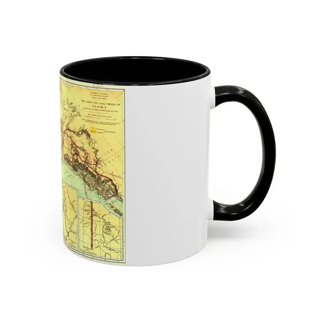 Alaska - The Gold & Coal Fields (1898) (Map) Accent Coffee Mug - Go Mug Yourself