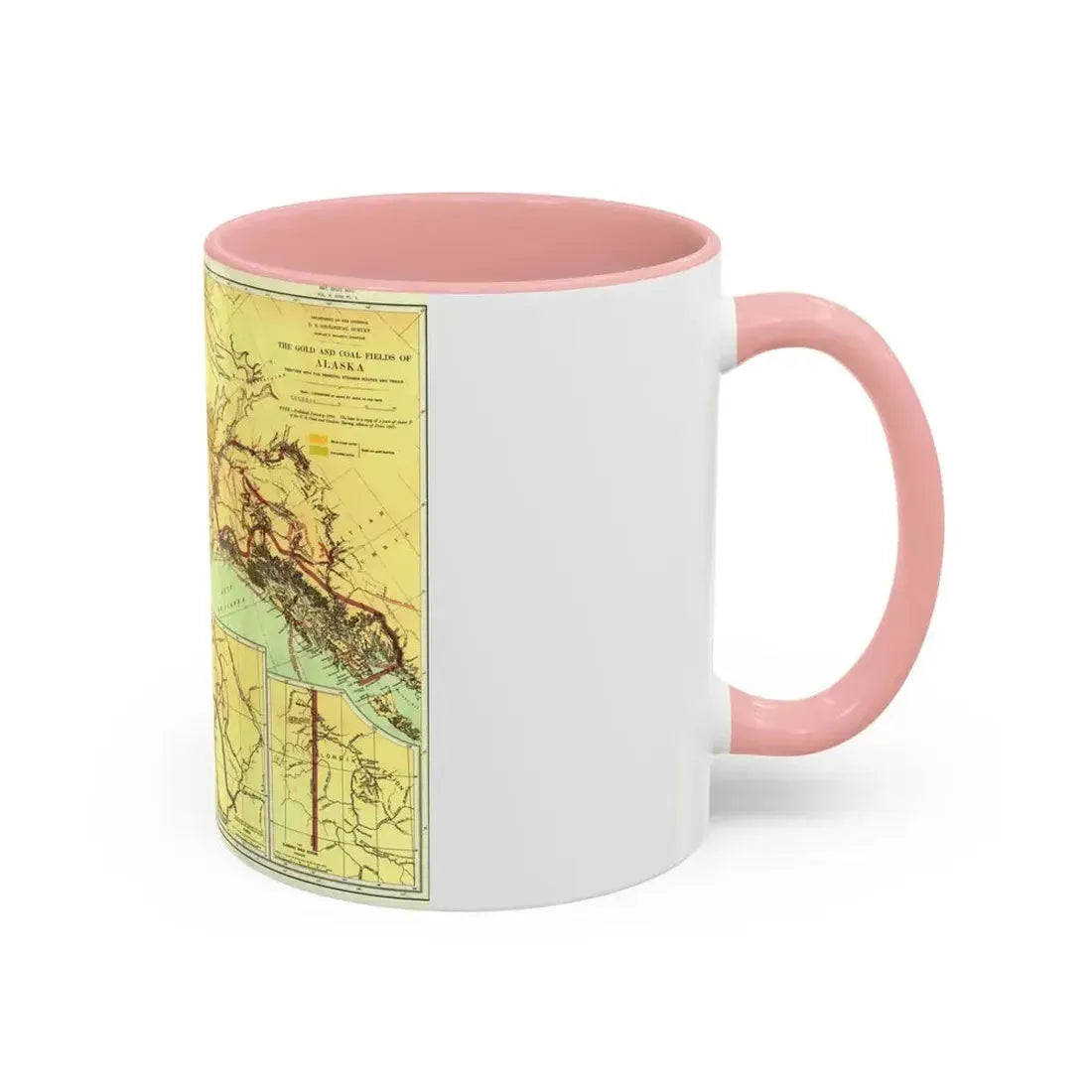 Alaska - The Gold & Coal Fields (1898) (Map) Accent Coffee Mug - Go Mug Yourself