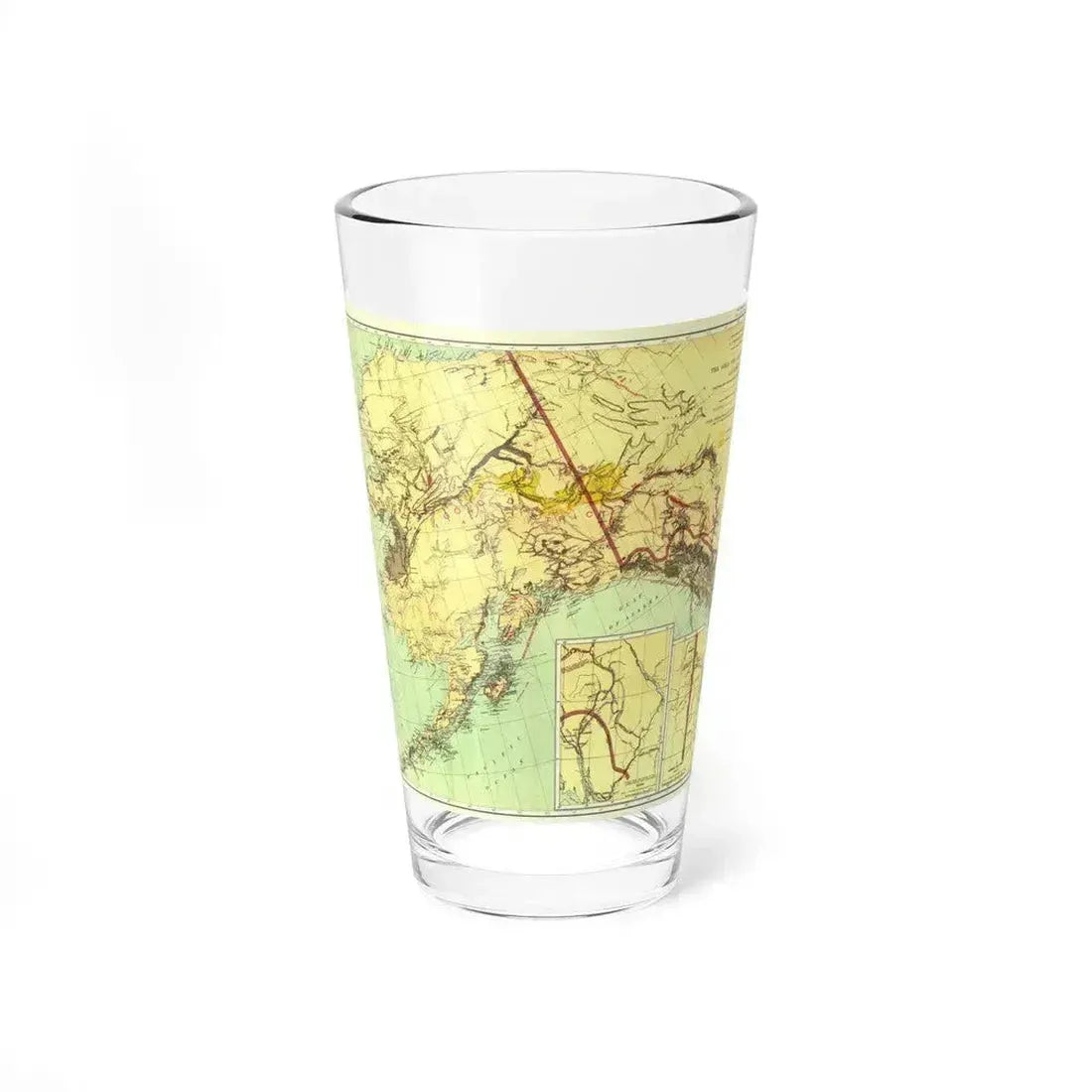 Alaska - The Gold & Coal Fields (1898) (Map) Pint Glass 16oz 16oz - Go Mug Yourself