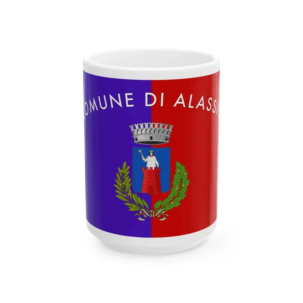 Alassio-Bandiera (Italy) White Coffee Mug 15oz - Go Mug Yourself