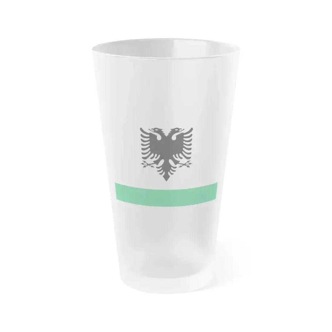 Albanian Coast Guard Ensign - Frosted Pint Glass 16oz 16oz Frosted - Go Mug Yourself