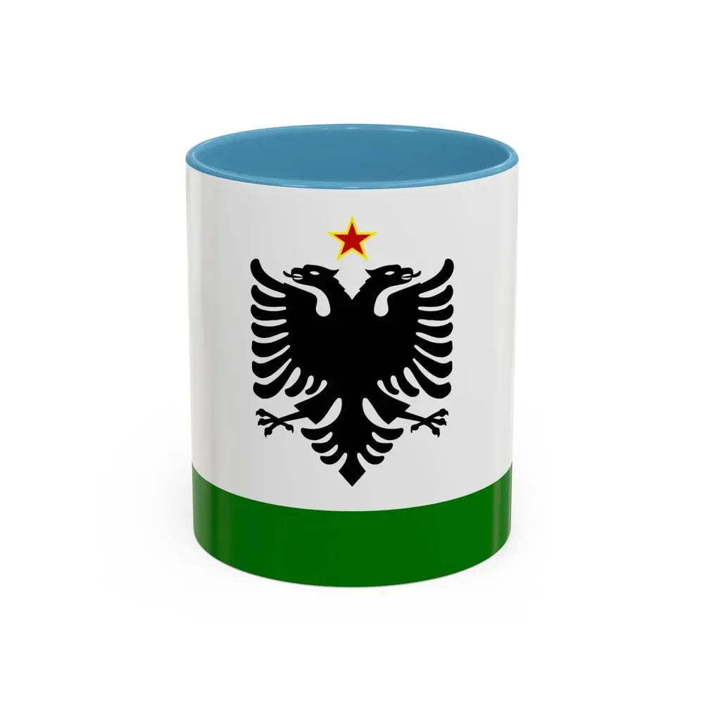Albanian Coast Guard Ensign to 1958 to 1992 - Accent Coffee Mug 11oz Light Blue - Go Mug Yourself