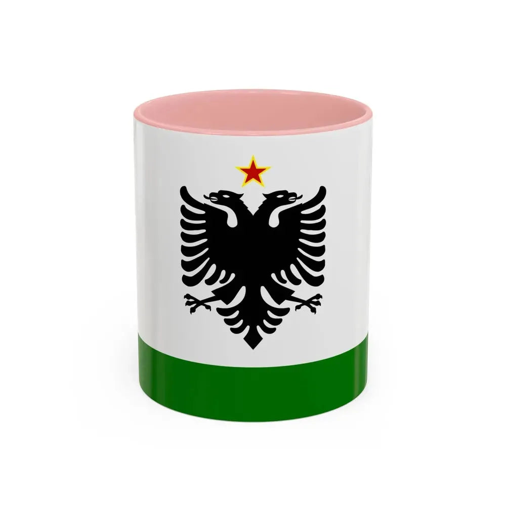 Albanian Coast Guard Ensign to 1958 to 1992 - Accent Coffee Mug 11oz Pink - Go Mug Yourself