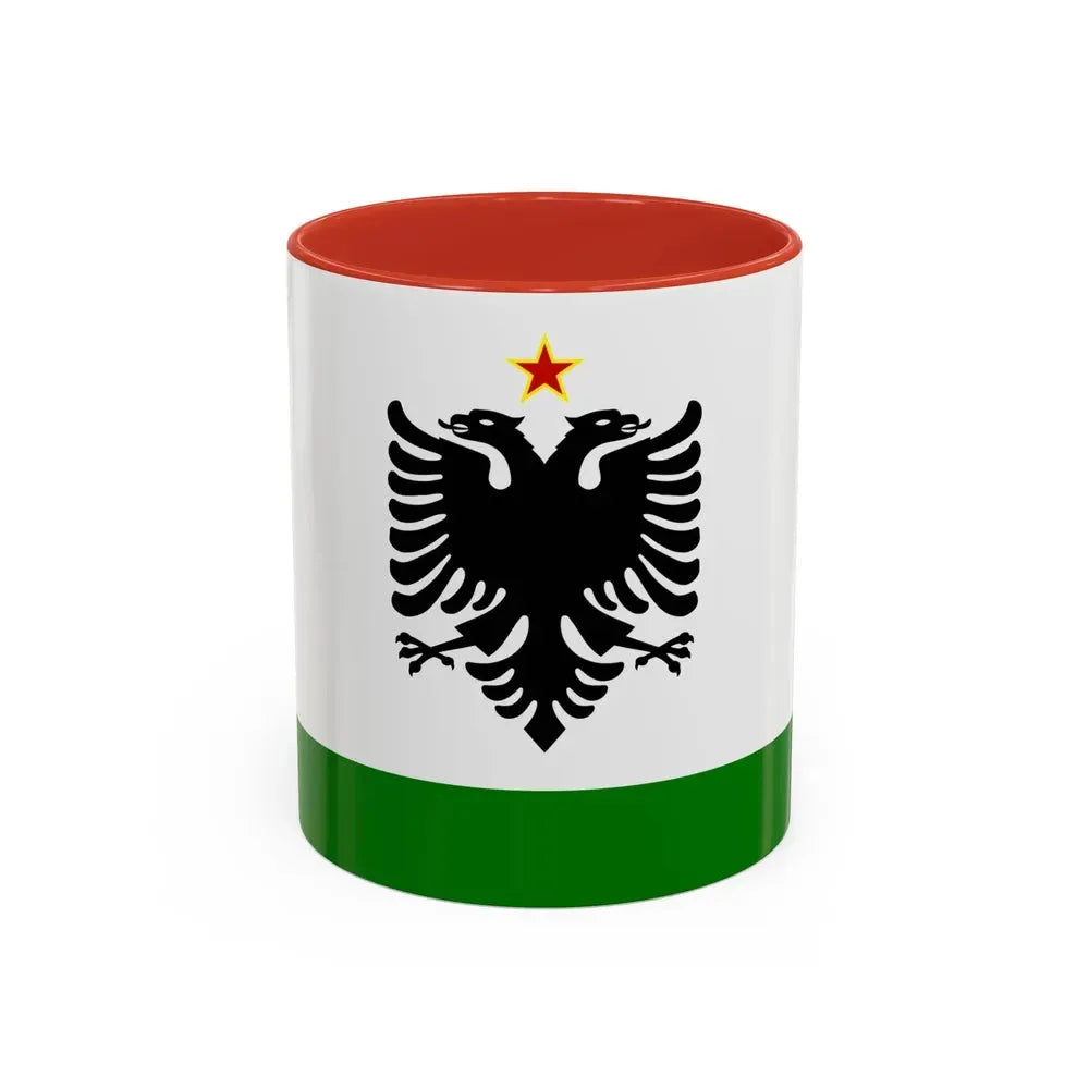 Albanian Coast Guard Ensign to 1958 to 1992 - Accent Coffee Mug 11oz Red - Go Mug Yourself