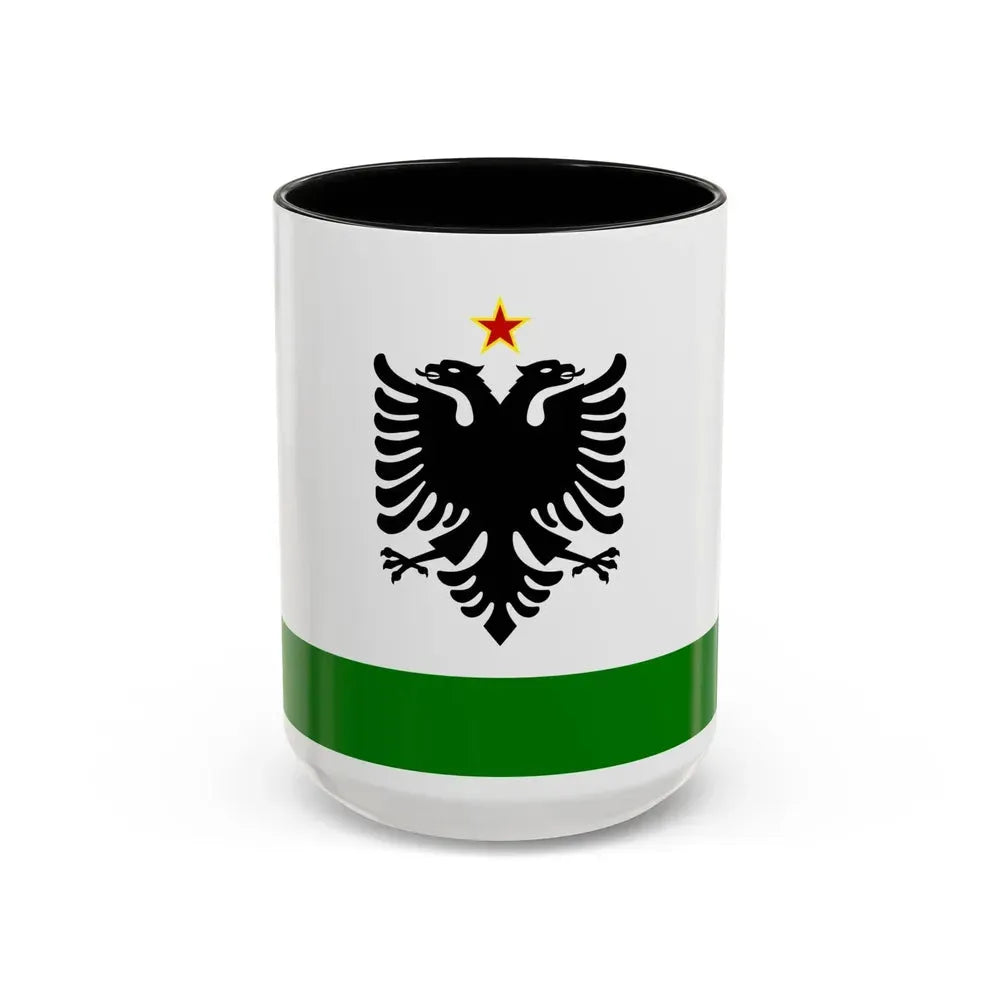 Albanian Coast Guard Ensign to 1958 to 1992 - Accent Coffee Mug 15oz Black - Go Mug Yourself