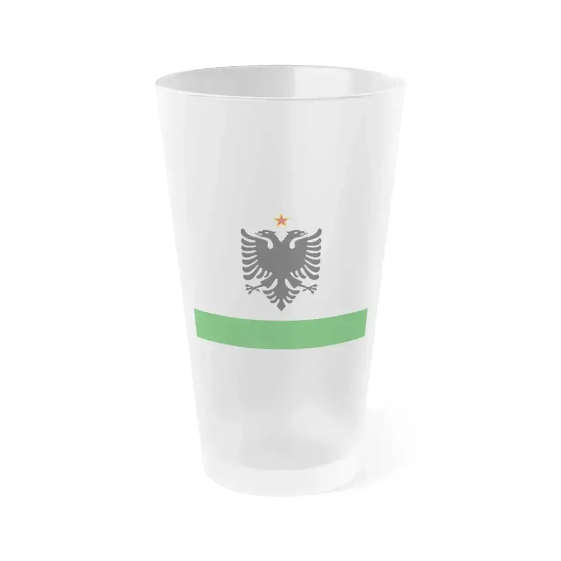 Albanian Coast Guard Ensign to 1958 to 1992 - Frosted Pint Glass 16oz 16oz Frosted - Go Mug Yourself
