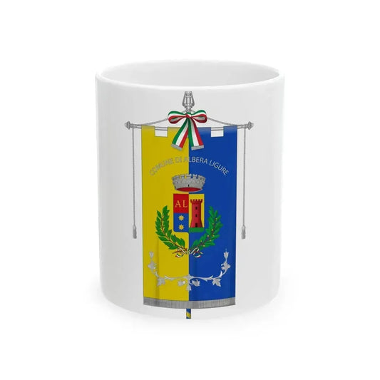 Albera Ligure-Gonfalone (Italy) White Coffee Mug 11oz - Go Mug Yourself