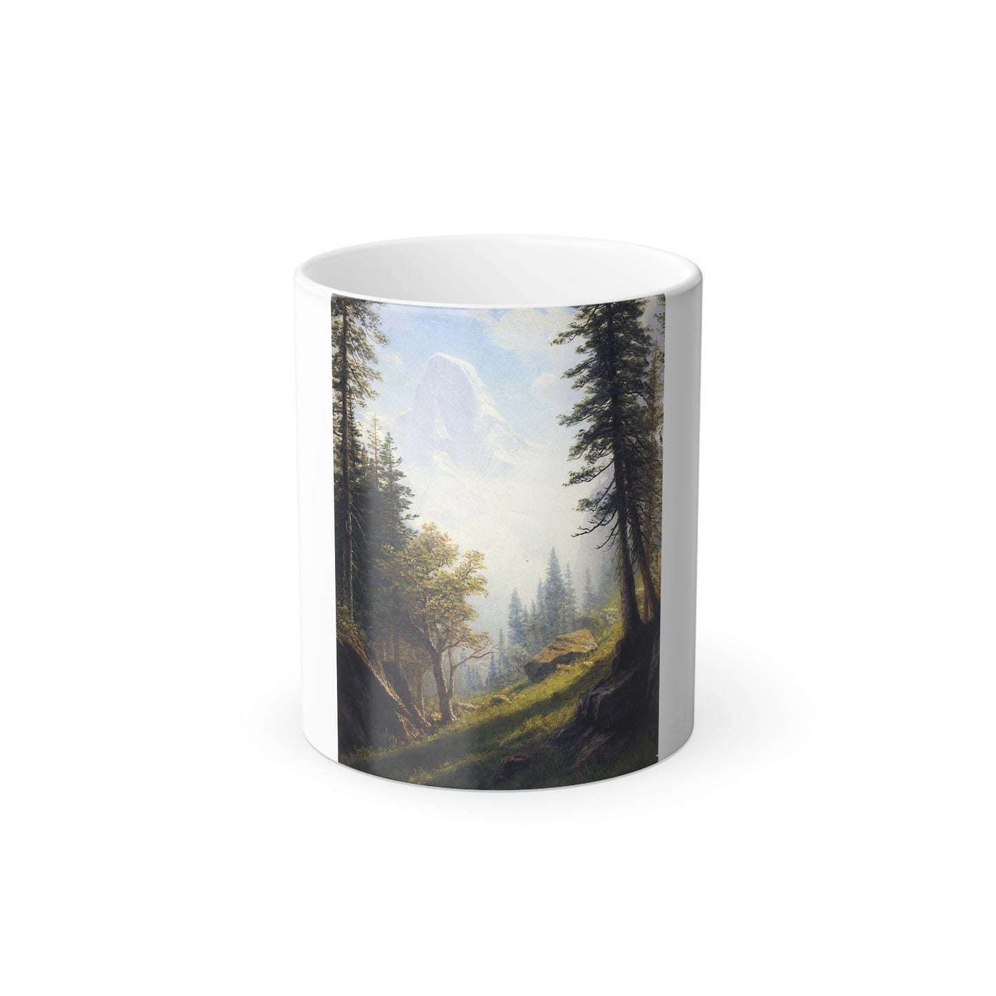 Albert Bierstadt (1830-1902) Among the Bernese Alps - Oil on canvas laid down on pan - Color Changing Mug 11oz-11oz-Go Mug Yourself