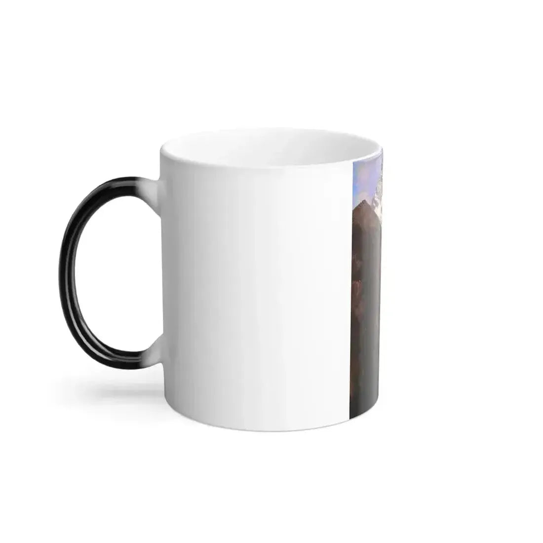 Albert Bierstadt (1830-1902) Canadian Rockies, Asulkan Glacier - Oil on paper mounted on canvas - Color Changing Mug 11oz - Go Mug Yourself
