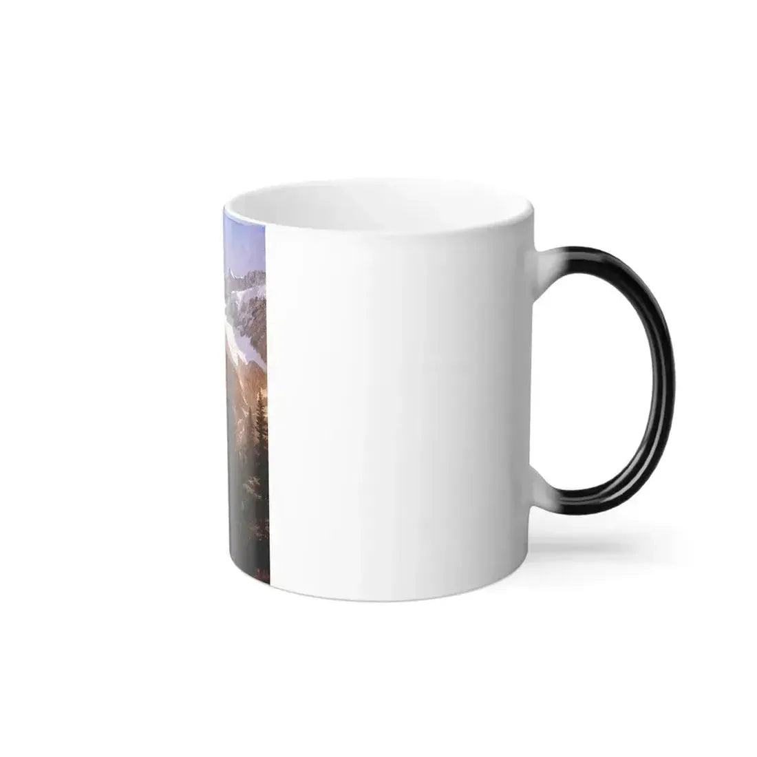 Albert Bierstadt (1830-1902) Canadian Rockies, Asulkan Glacier - Oil on paper mounted on canvas - Color Changing Mug 11oz - Go Mug Yourself