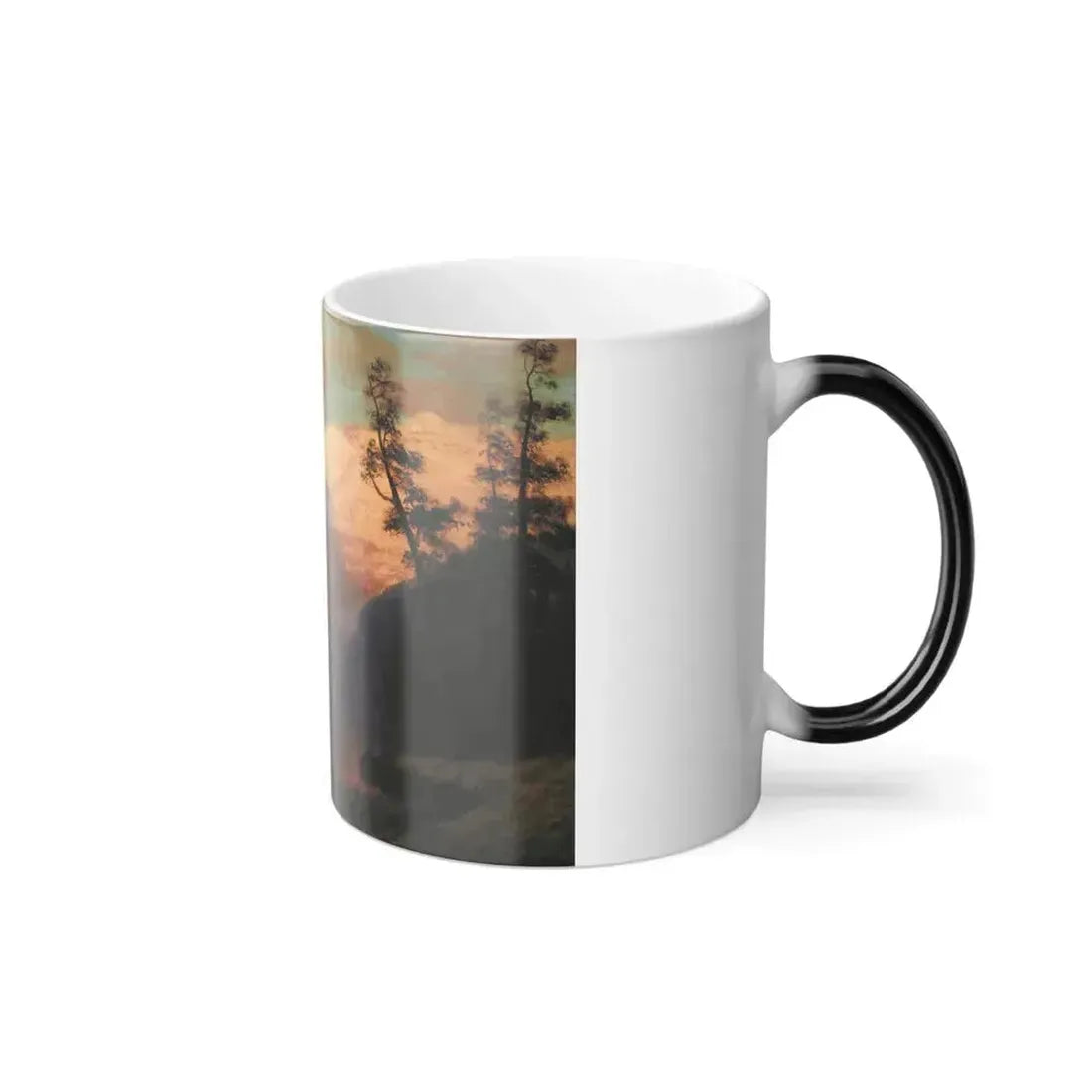 Albert Bierstadt (1830-1902) Evening Glow, Lake Louise - Oil on canvas - Color Changing Mug 11oz - Go Mug Yourself