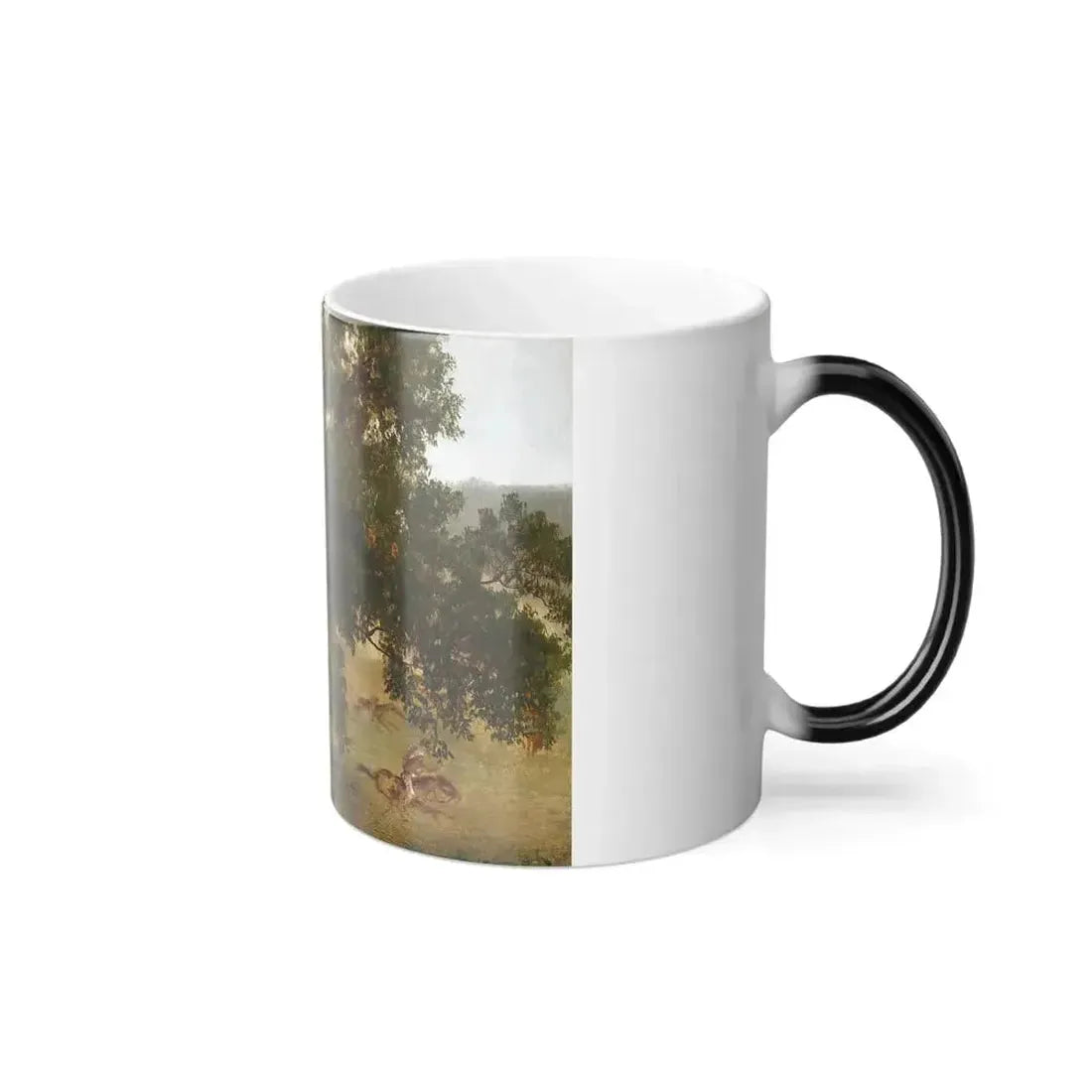 Albert Bierstadt (1830-1902) Indian Horse Race - Oil on board - Color Changing Mug 11oz - Go Mug Yourself