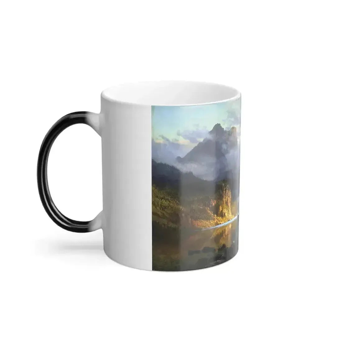 Albert Bierstadt (1830-1902) Indians Spear Fishing - 1862 - Color Changing Mug 11oz - Go Mug Yourself