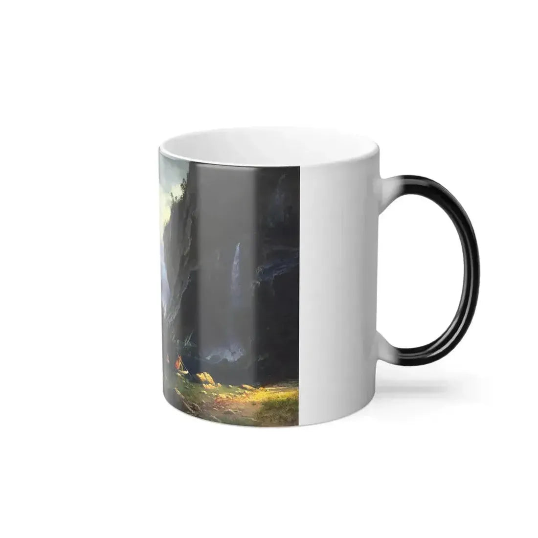 Albert Bierstadt (1830-1902) Indians Spear Fishing - 1862 - Color Changing Mug 11oz - Go Mug Yourself