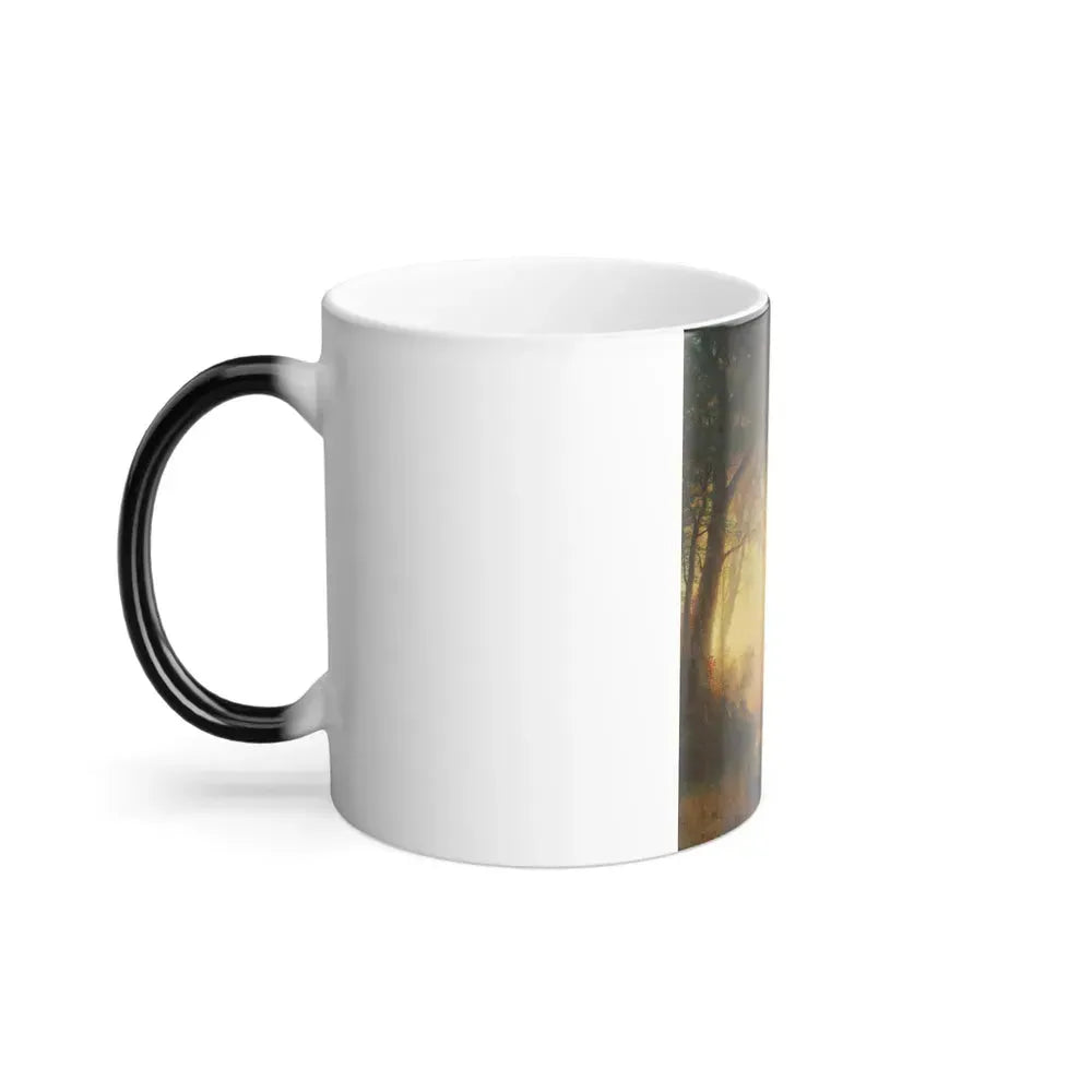 Albert Bierstadt (1830-1902) Light in the Forest - oil on canvas - Color Changing Mug 11oz - Go Mug Yourself